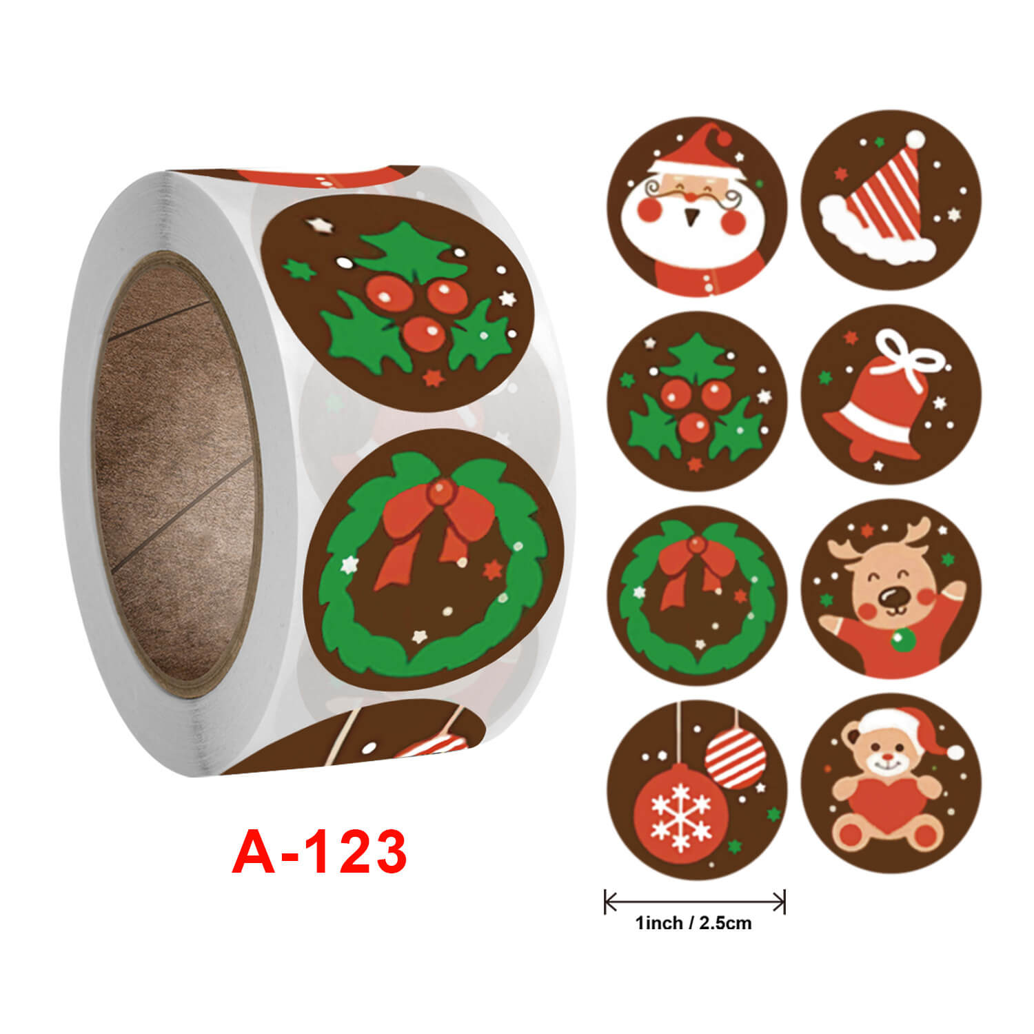 Christmas Decorative Stickers (500pcs/Roll)