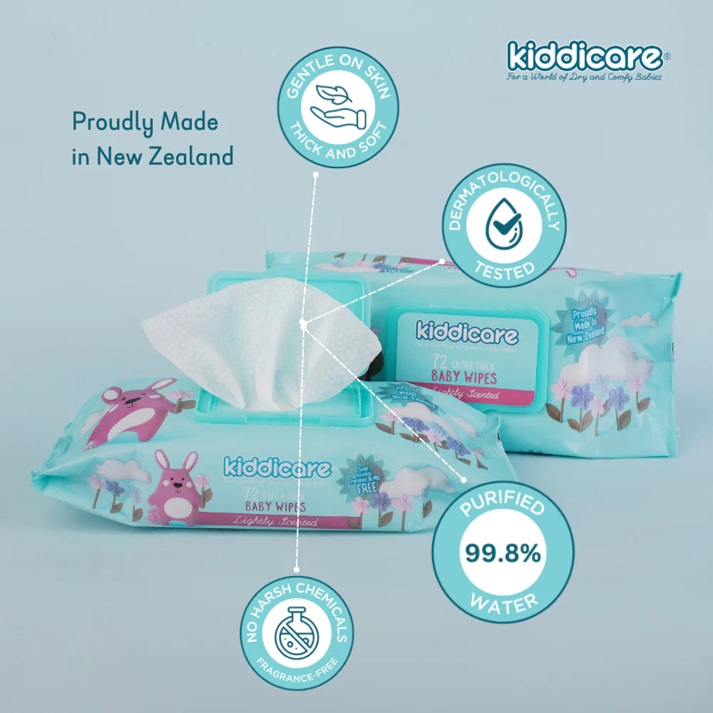Kiddicare Baby Wipes Lightly Scented (12x72's) - Taylorson