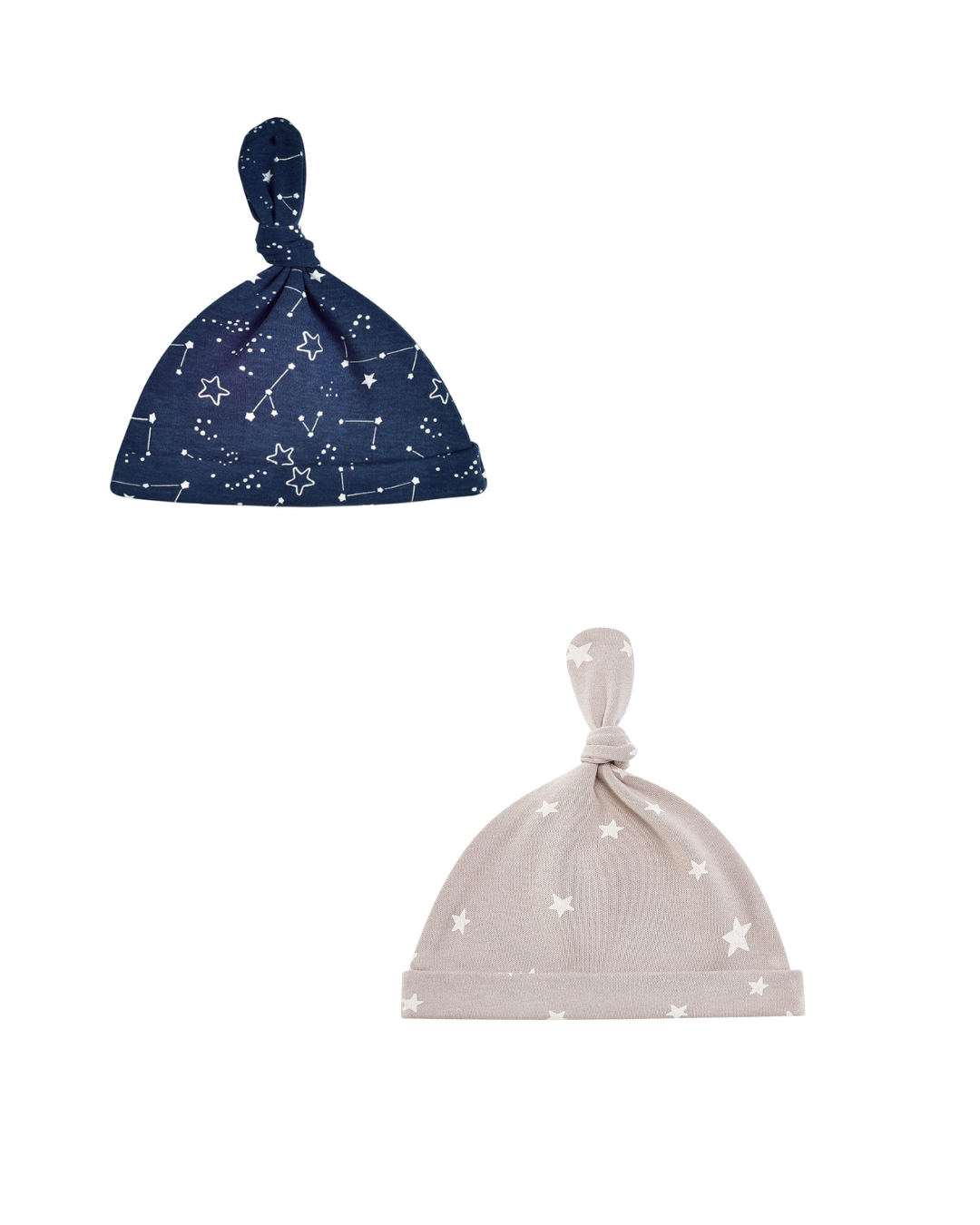 100% Cotton Newborn Baby Knotted Beanie (2pcs Pack)