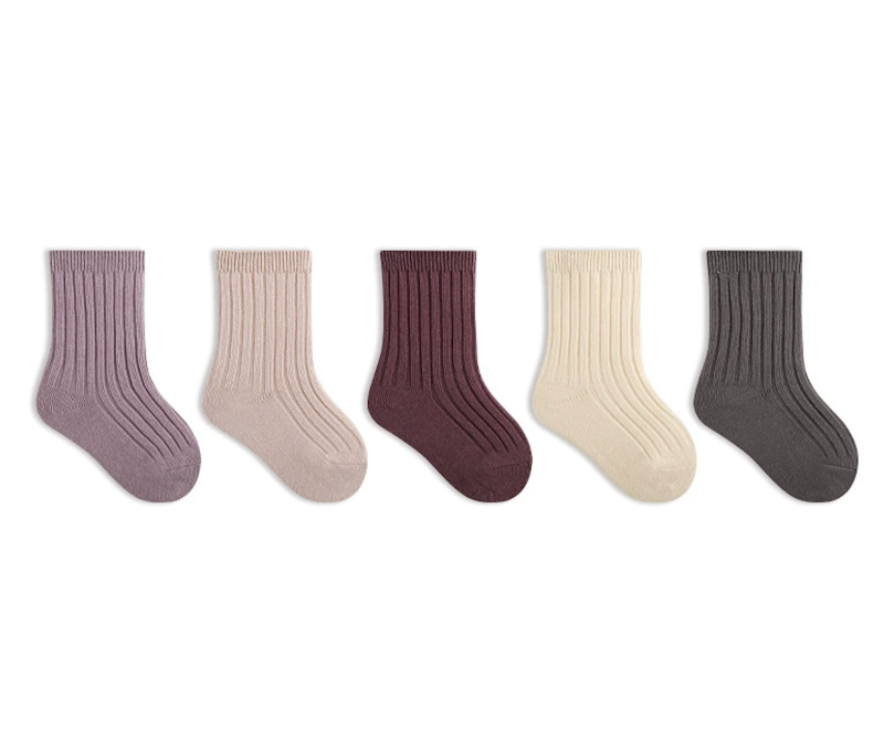 OEKO-TEX certified Earth Tone Baby Socks (Lycra Cotton)  - 5 pairs set2