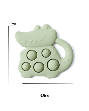 Crocodile Push Pop Baby Silicone Sensory Teether