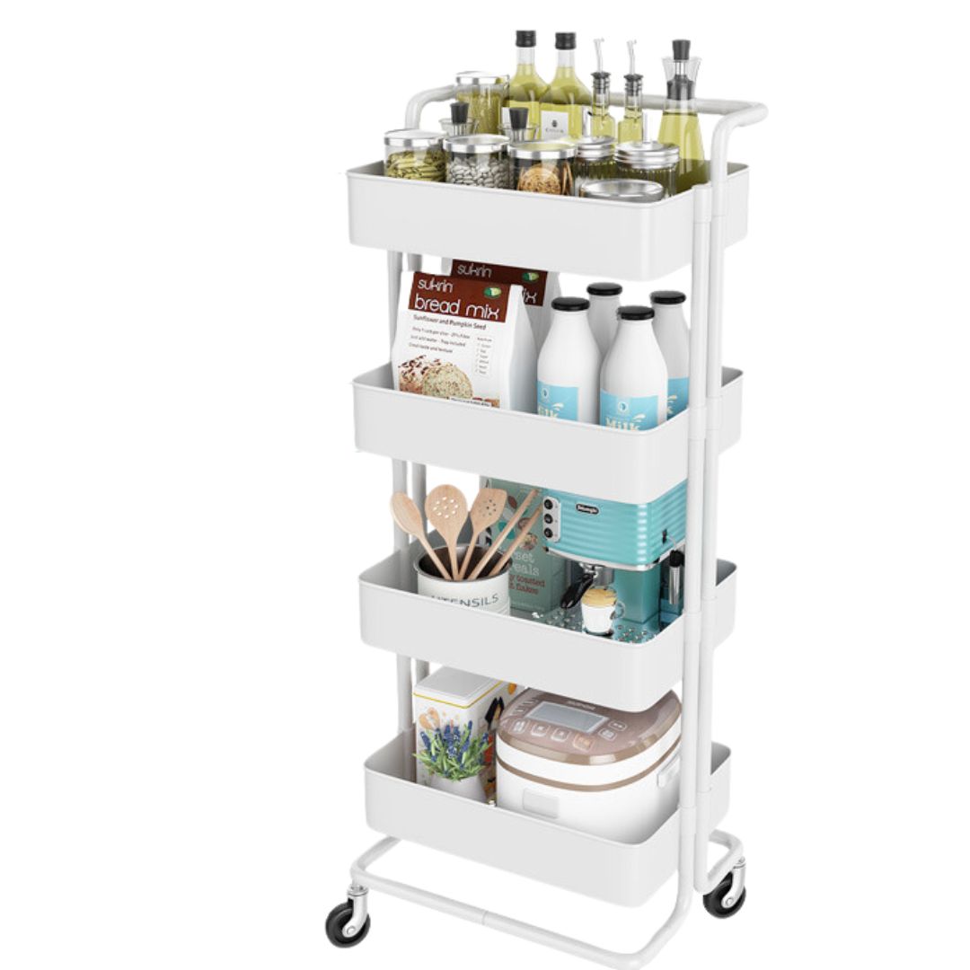 4-Tier Multipurpose Foldable Trolley Storage Cart