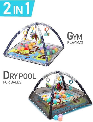 Happy Bear Baby Activity Play Gym with Hanging Toys, Balls & Foldable Playmat - Taylorson
