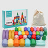 38pcs Wooden Stacking Stone Building Blocks with Storage Bag - Taylorson
