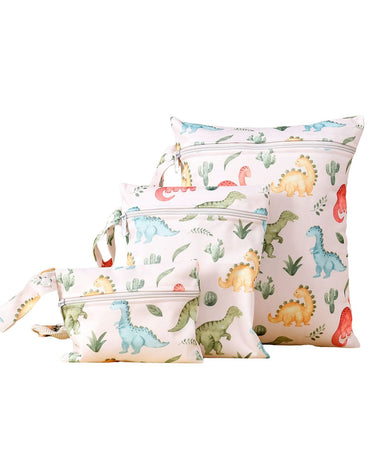 3pcs Set Eco-Friendly Waterproof Wet Bags - Dinosaur | Floral | Sheep