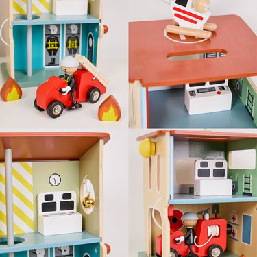 Classic World Fire Station Wooden Toy Set (3 years+)