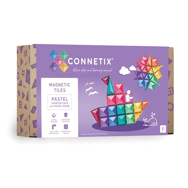 Connetix Tiles - Pastel Starter Pack 64pcs