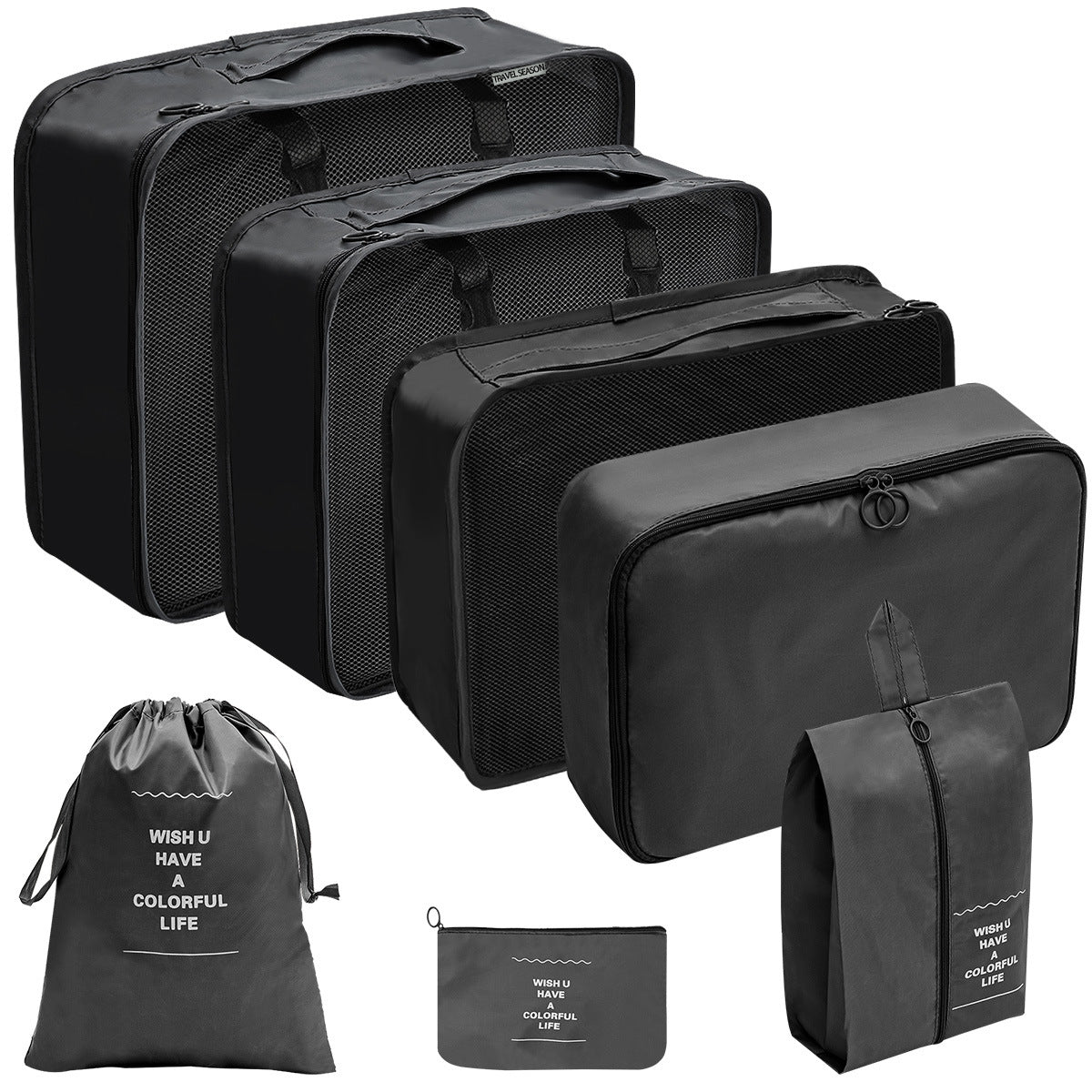 7pcs Travel Organizer Bags & Pouches Set for Efficient Packing