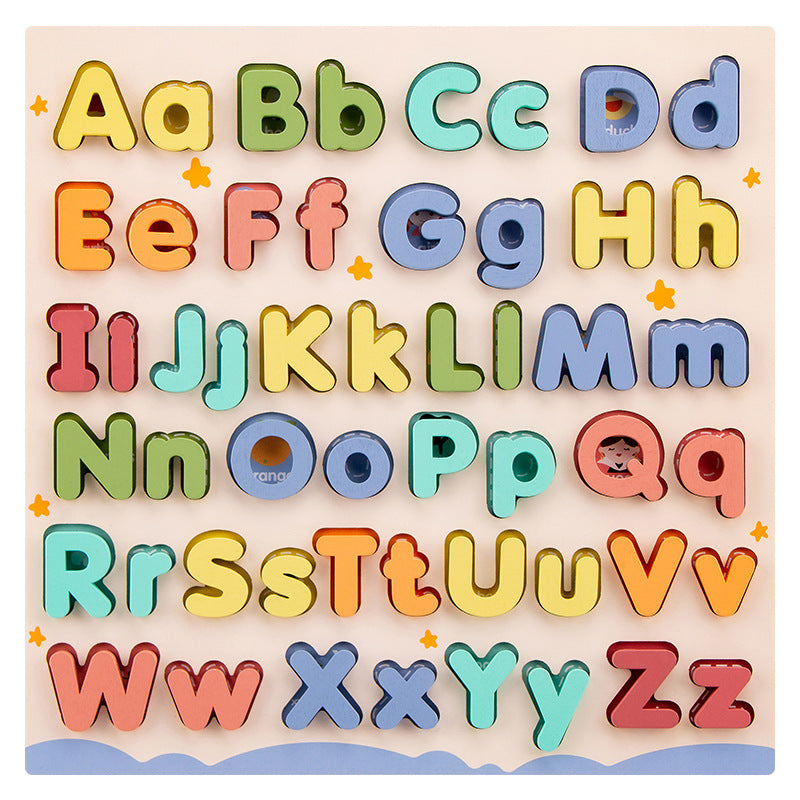 Wooden 3D Chunky Alphabet Puzzle (Uppercase & Lowercase)