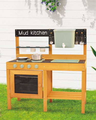 Kids Mud Kitchen for Backyard Sensory - Water & Sand Play Kitchen (3 years+)