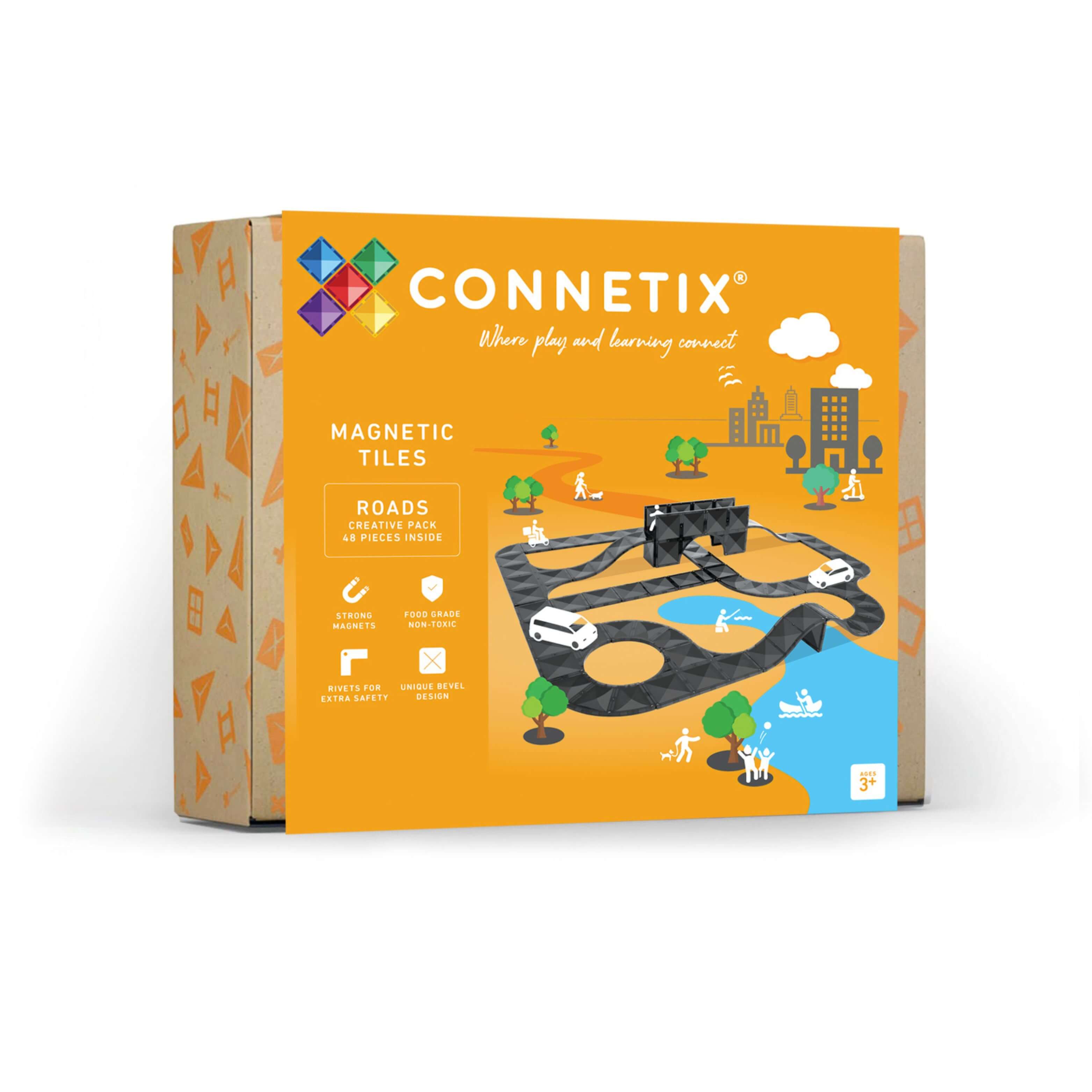 Connetix Tiles Transport Pack - Creative Roads Pack 48pcs