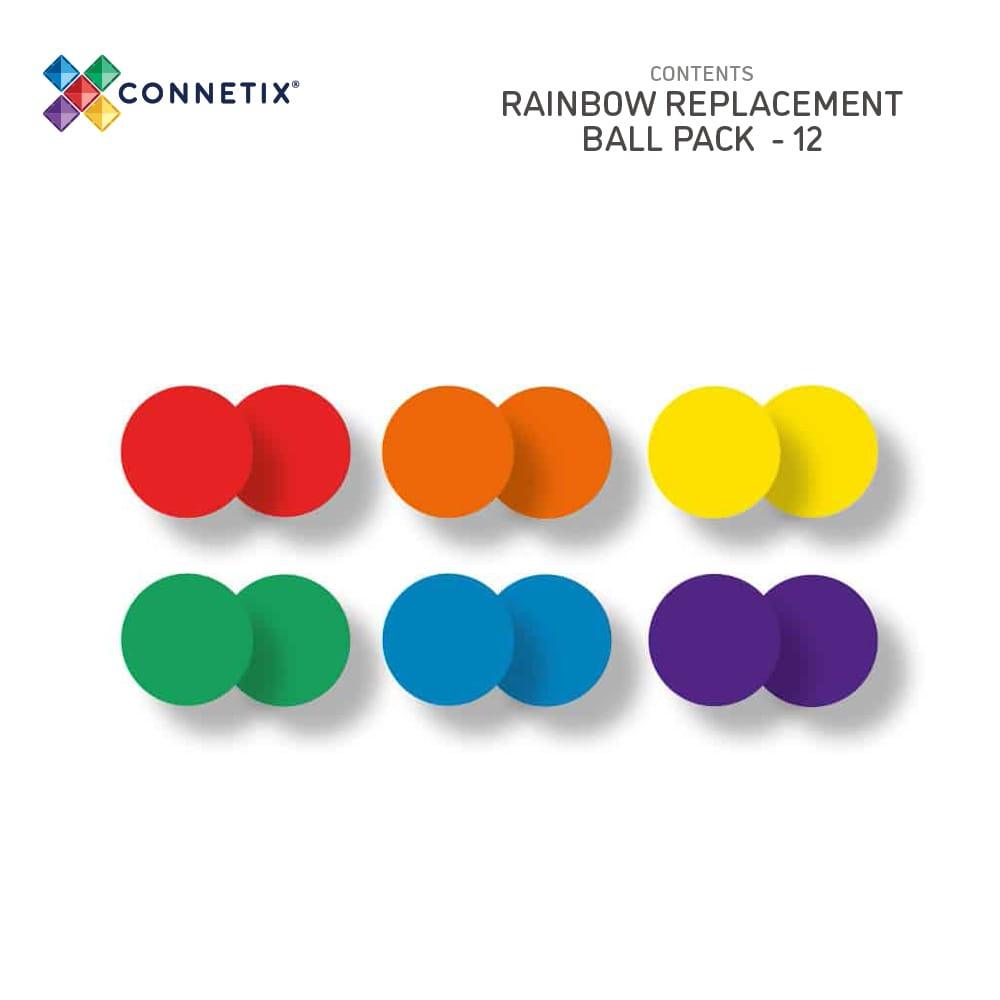 Connetix Tiles - 12pcs Rainbow Replacement Ball Pack
