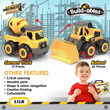 Build-ables Construction Vehicles 2-in-1 DIY Mechanical Kit