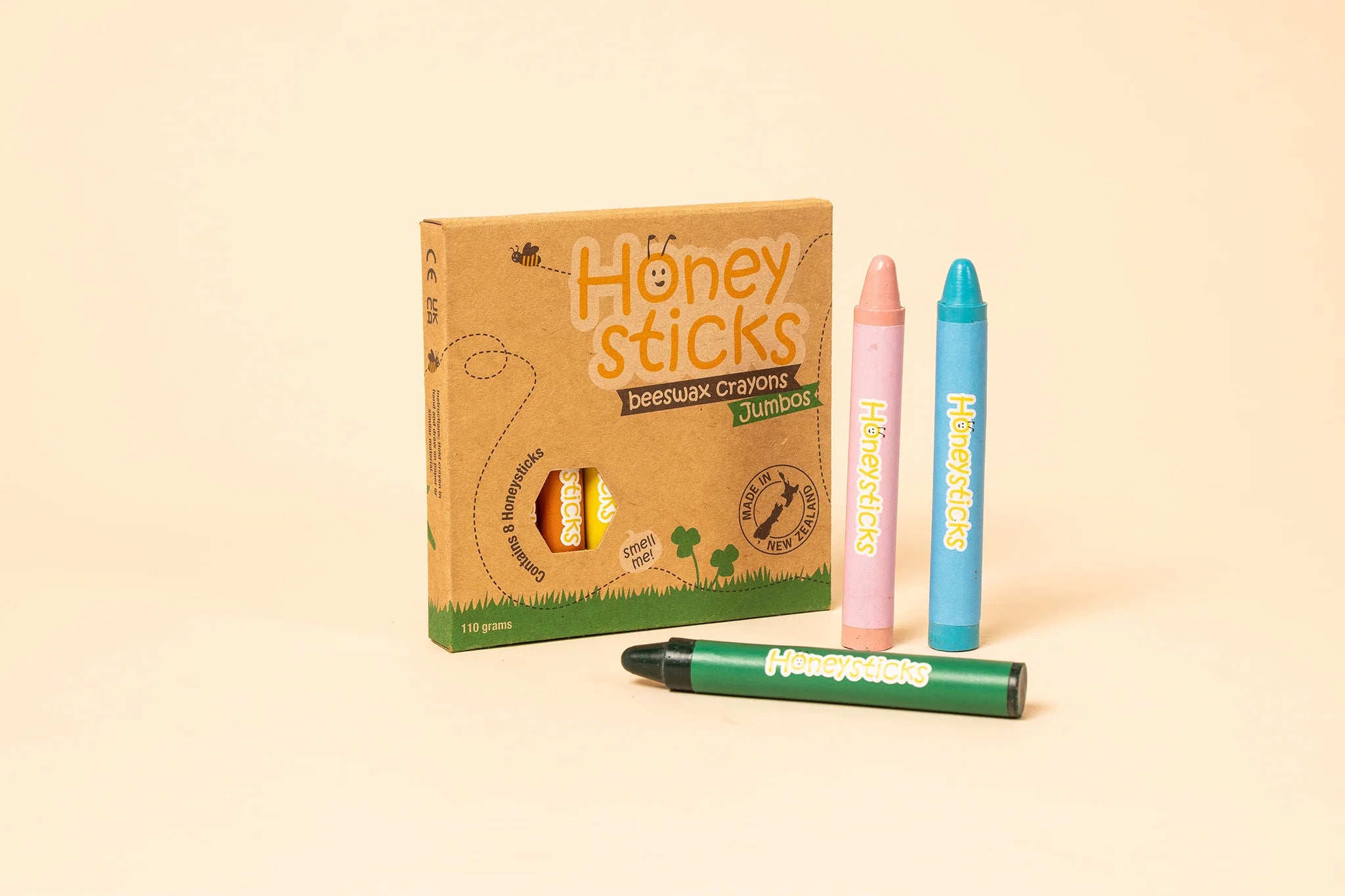 a couple of crayons sitting next to a box of honeysticks
Honeysticks Beeswax Crayons Jumbo 8 Pack - Safe for Little Creators