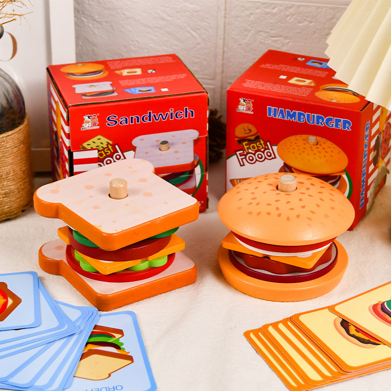 Pretend Play Burger & Sandwich Making Toy Set (3+ Years)