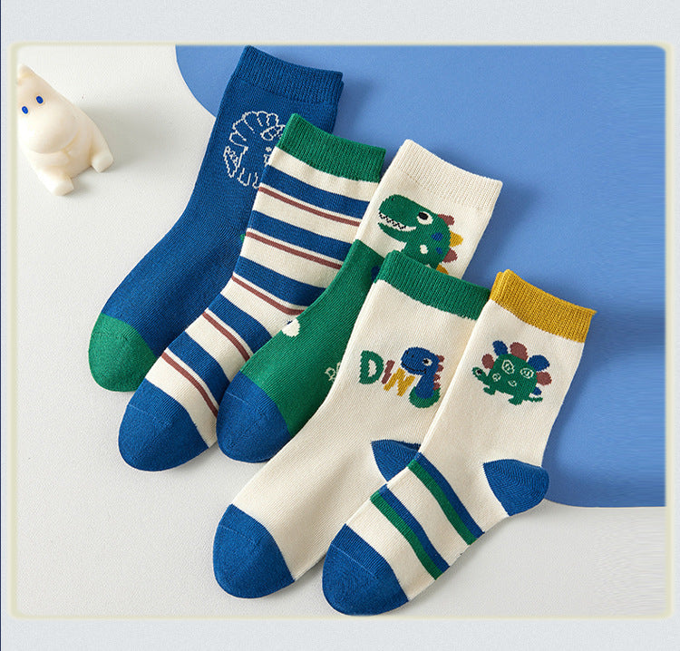 Happy Dinosaur Kids Socks - 5 Pairs Set (1-5y)