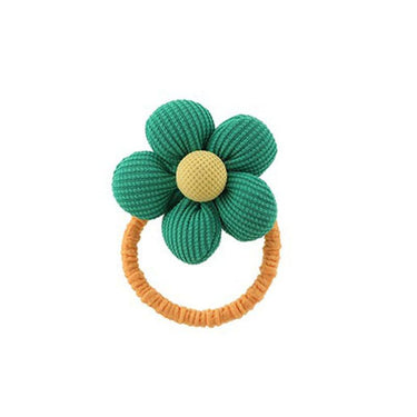 Two-Tone Rainbow Daisy Floral Hair Ties Set - 6pcs - Taylorson