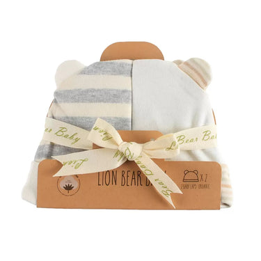 Organic Cotton Baby Beanie - 2pcs set (0-3 months)