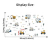 Construction Vehicles Busy Road Works Wall Decals 90x50cm