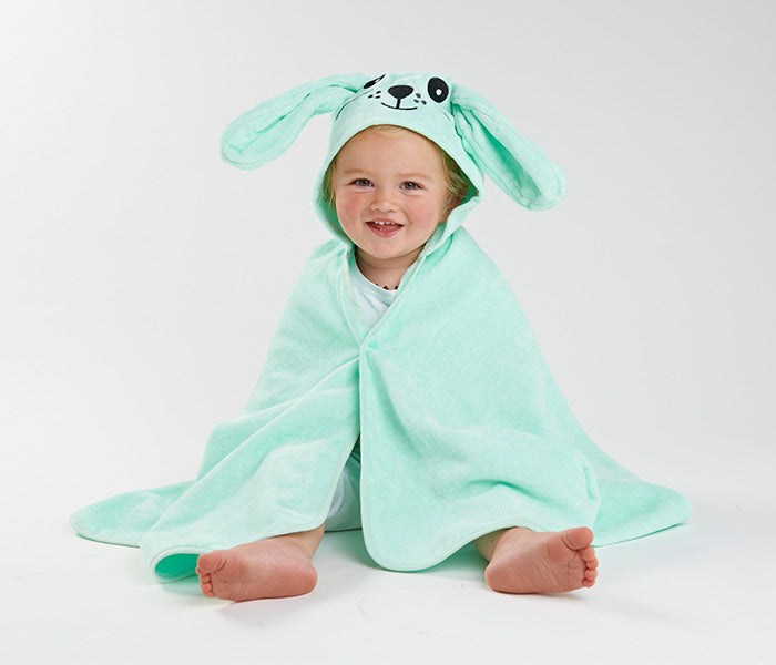 Kiddie Hooded Towel - Mint Bunny