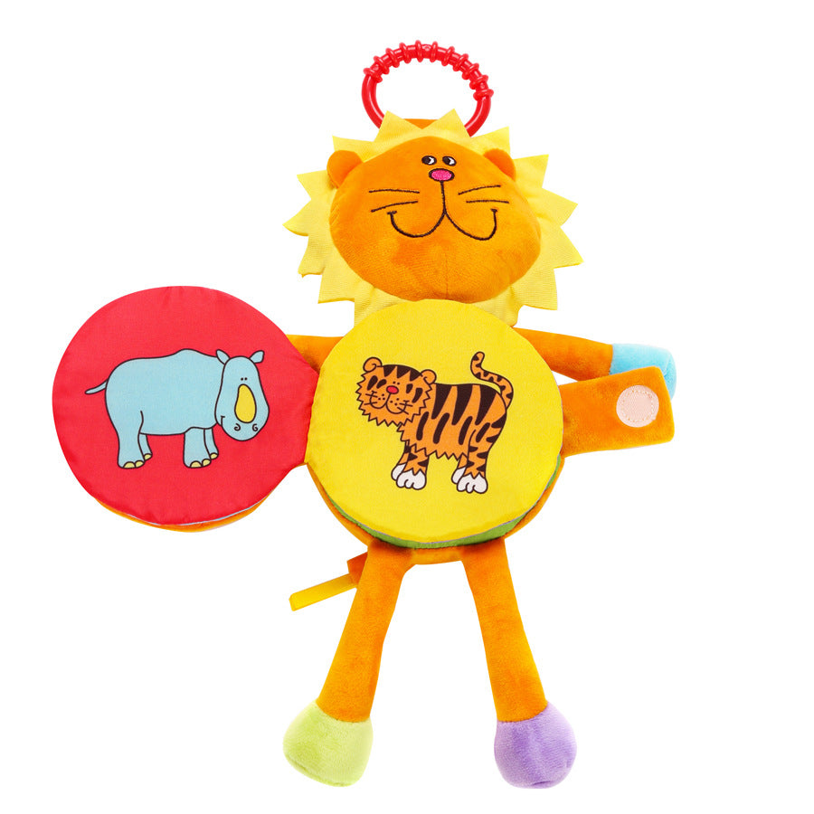 2 in 1 Baby Stroller Toy & Soft Book - Lion
