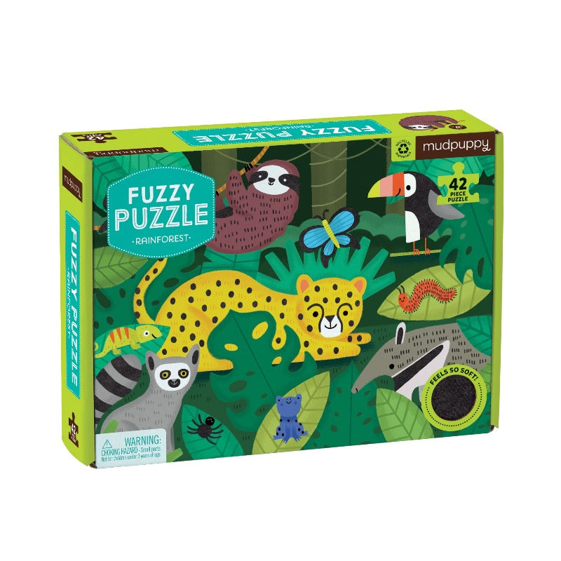 Mudpuppy Rainforest Animals Fuzzy Puzzle (42pcs)