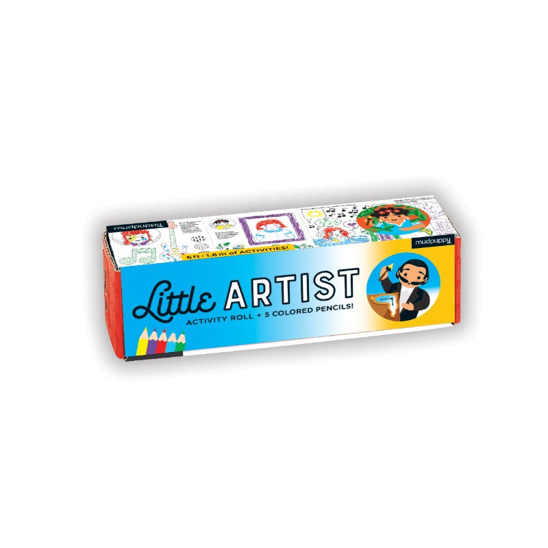 Mudpuppy Little Artist Activity Roll with 5 Coloured Pencils
