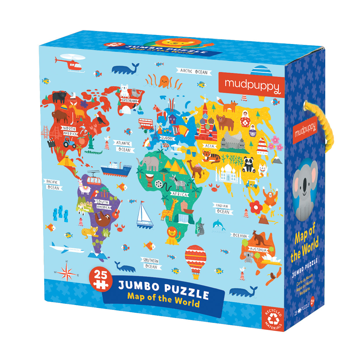 Mudpuppy Map of the World Jumbo Puzzle 25pcs