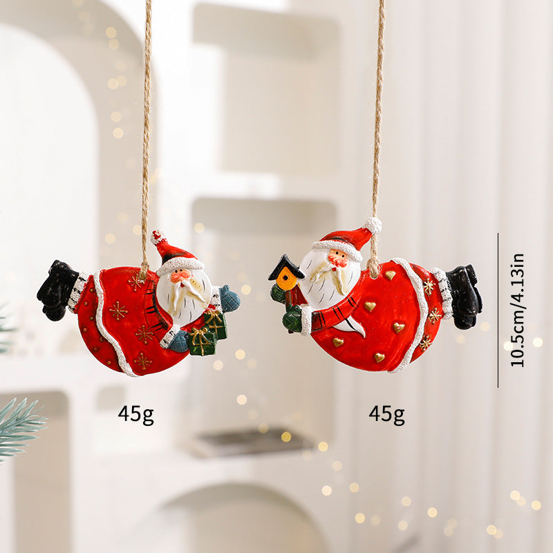 Christmas Tree Decoration - Santa, Snowman, Reindeer Ornaments (2pcs set)