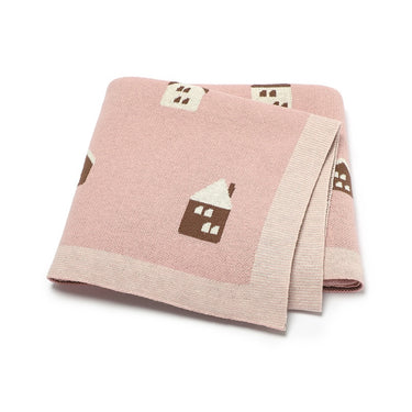 100% Cotton Super Soft Baby Knitted Blanket - House