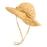 100% Cotton Foldable Toddler Sun Hat - Vintage Floral in Yellow 