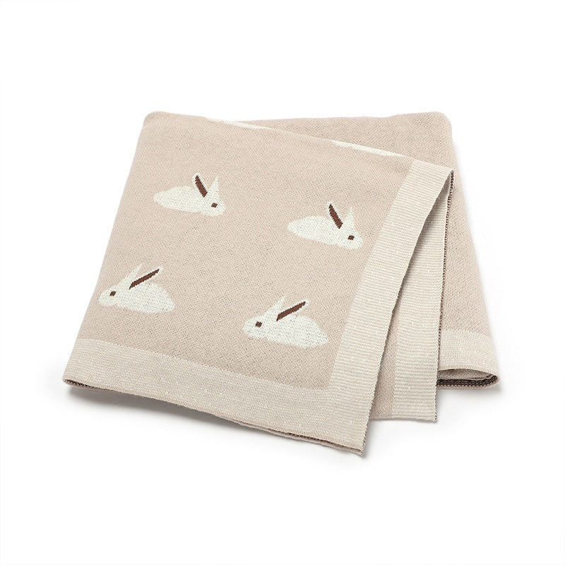 100% Cotton Super Soft Baby Knitted Blanket - Bunny (100x80cm)