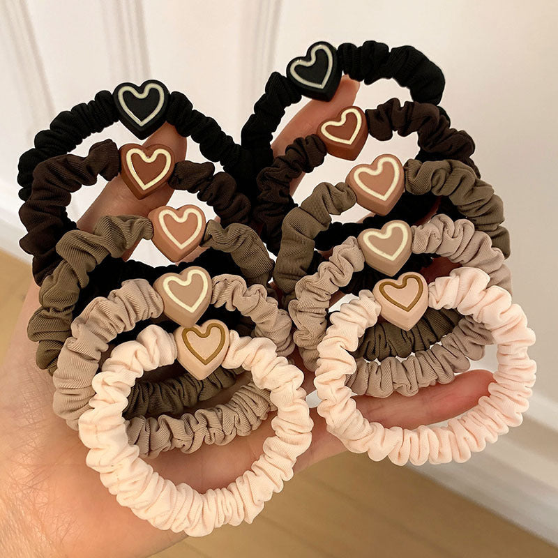 10pcs Assorted Cutie Heart Hair Tie - Heart Hair Accessories