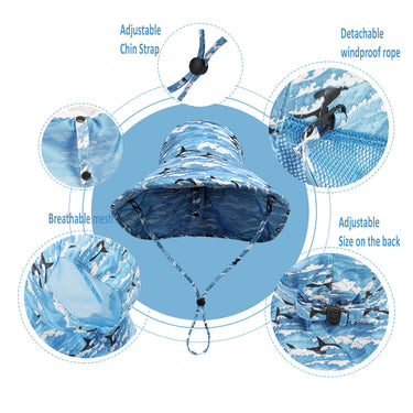 Large Brim Kids Sun Hat with Neck Protection - Flamingo (6 months - 5 years)