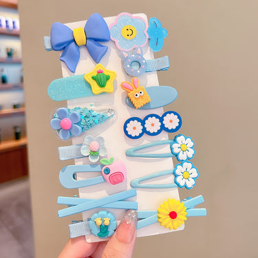 Floral in Baby Blue Hair Clips | 10-Piece Set