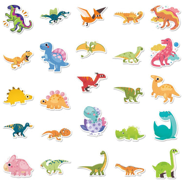 Dinosaur Cartoon Style Decorative Stickers Set (50pcs) - Taylorson