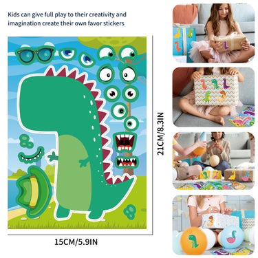 Dinosaur Decorative Puzzle Stickers Set - 16 Fun Sheets