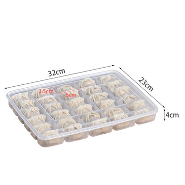 30pcs Frozen Dumpling Organizer Storage Container with Individual Compartment & Lid