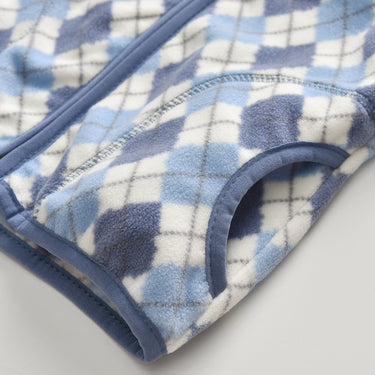 Autumn Winter Kids Fleece Jacket - Classic Blue Checked (2-8 years)