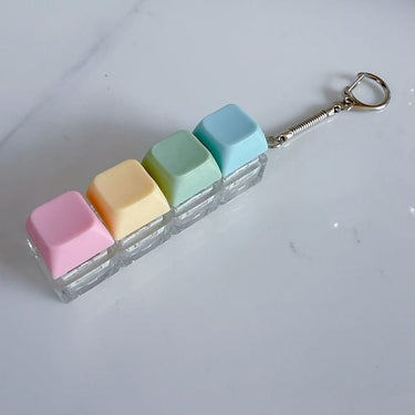Sensory Keyboard Fidget Toy Keychain (4 Keycaps) - Assorted