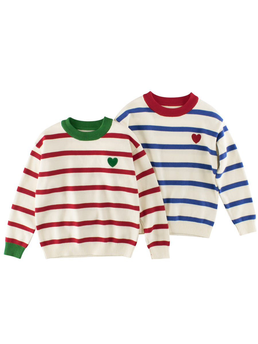 I Heart You Two-Tone Strip Knitwear Jumper (2-10 years)
