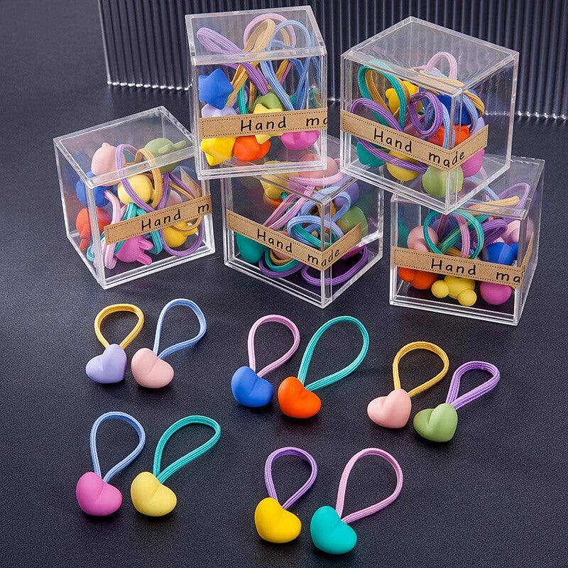 10pcs Rainbow Hair Ties (Boxed) - Bunny, Star, Heart - Taylorson