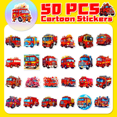 Fire Truck/ Fire Engine Decorative Stickers Set (50pcs)