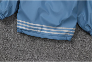 Blue Windproof & Waterproof Kids Rain Jacket - Fleece Lined (2-8 years)