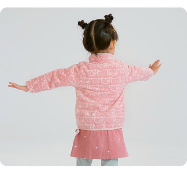 Winter Kids Fleece Jacket - Cats in Pink (2-8 years)