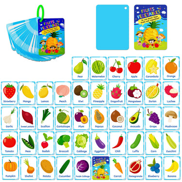 Fruits & Vegetables Flash Card 50pcs - Educational Cognitive Learning Cards (2 years+)