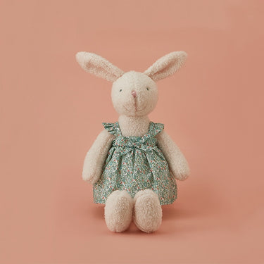 Green Floral Dress Pink Bunny Plush Doll - Gemma (45cm)