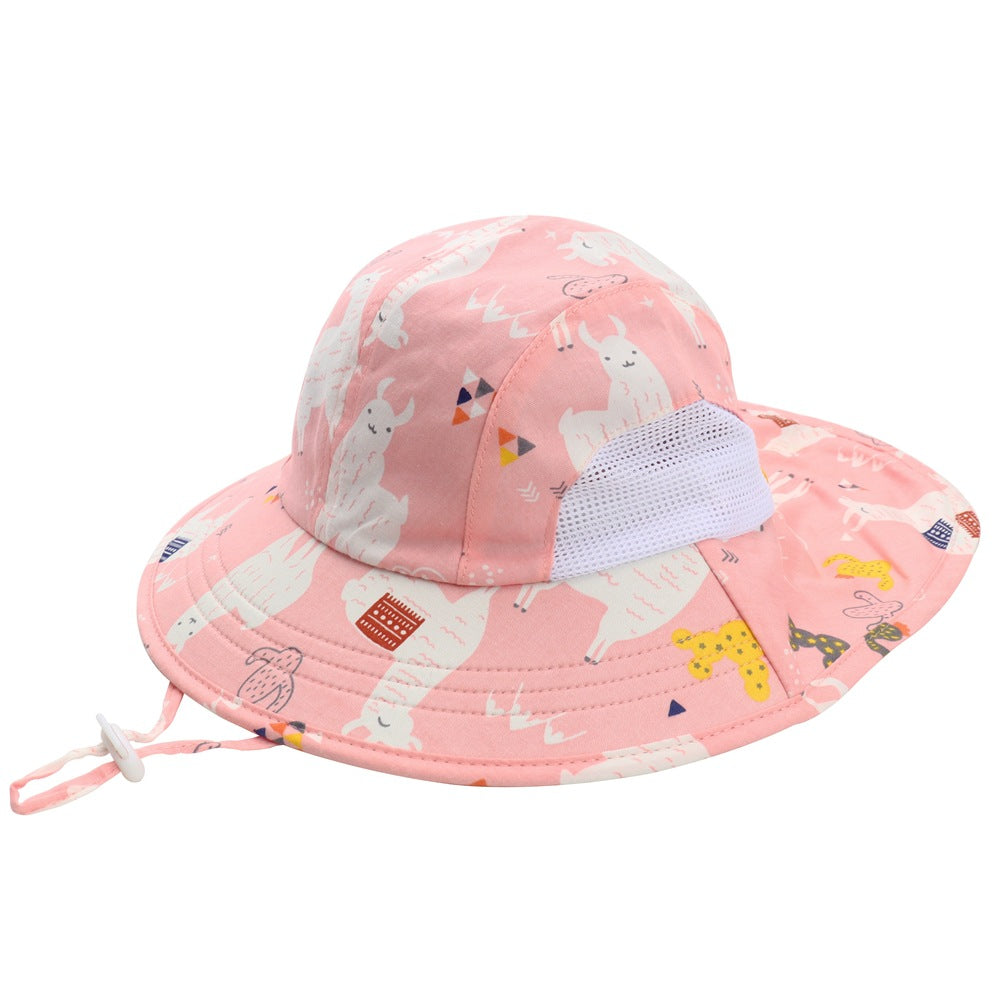 Large Brim Kids Sun Hat with Neck Protection - Alpaca (2-5 years)