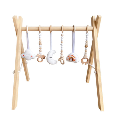 Rainbow, Moon & Cloud Wooden Baby Play Gym