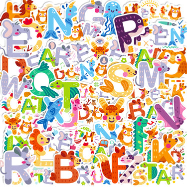 Alphabets Cartoon Style Decorative Stickers Set (50pcs)